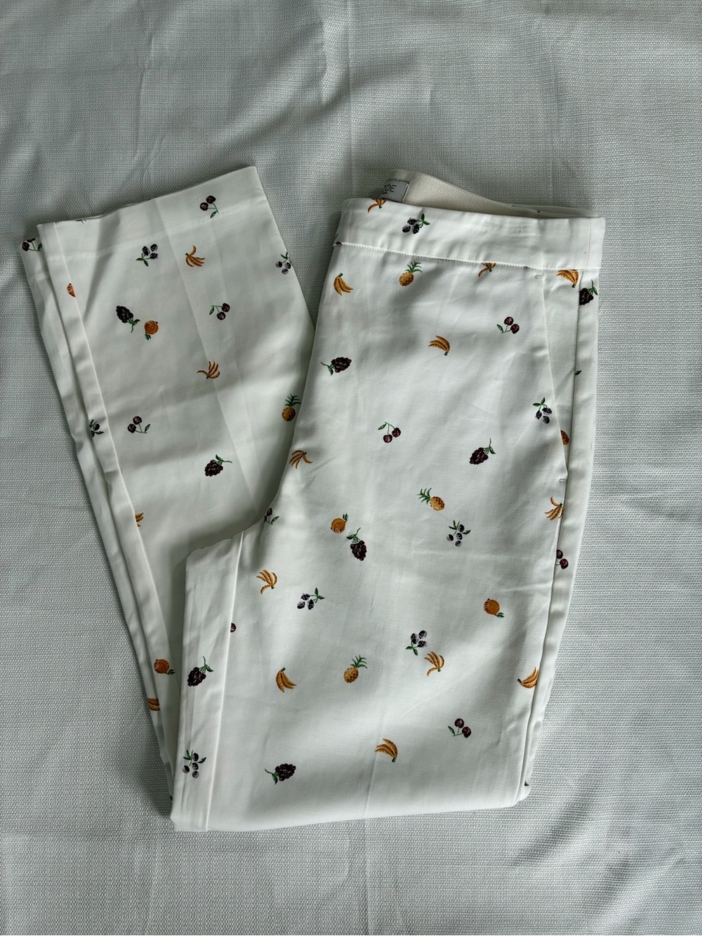 Rachel Zoe Ivory Cotton Blend Stretch Pants Crop Ankle Sz 4 NWOT/0447
